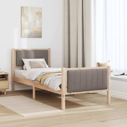 Struttura del Letto con testiera Marrone e taupe 75 x 190 cm | homemem39