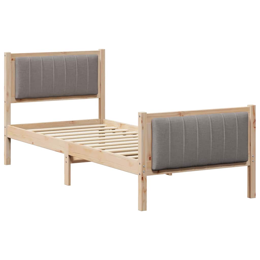 Struttura del Letto con testiera Marrone e taupe 75 x 190 cm | homemem39