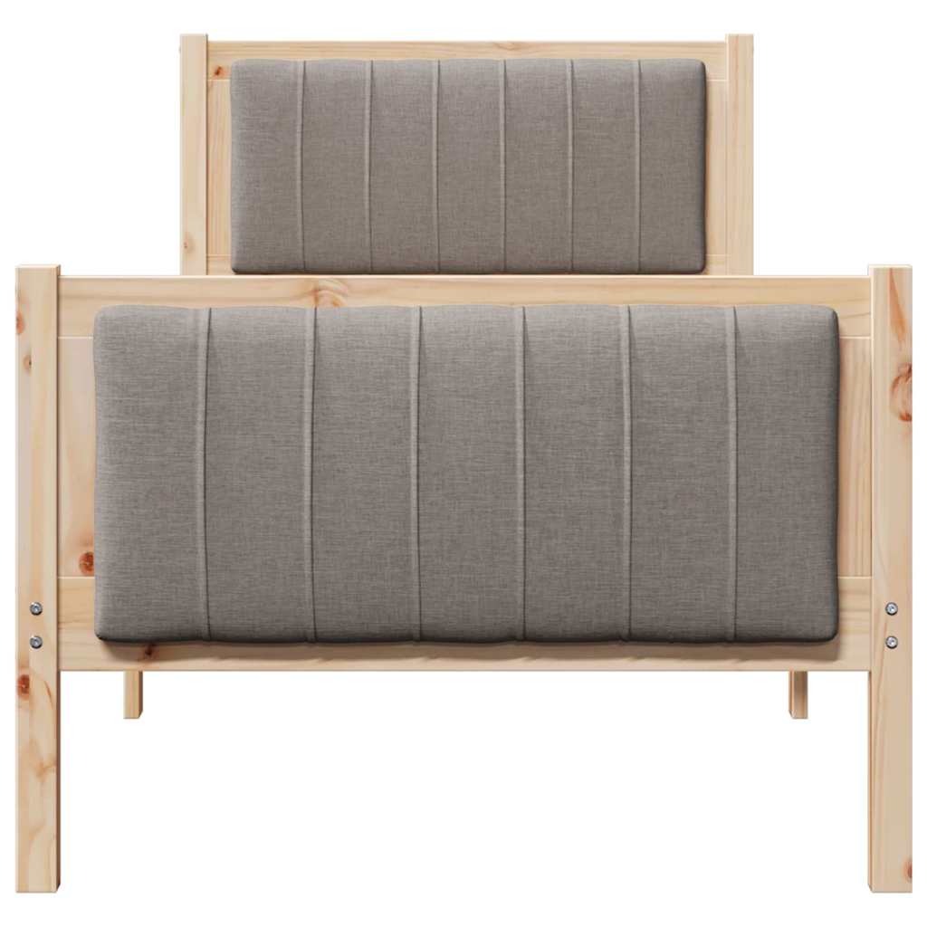 Struttura del Letto con testiera Marrone e taupe 75 x 190 cm | homemem39