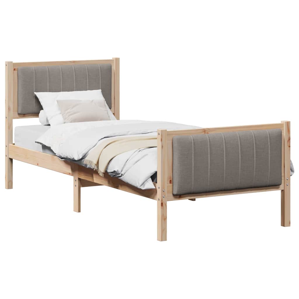 Struttura del Letto con testiera Marrone e taupe 75 x 190 cm | homemem39