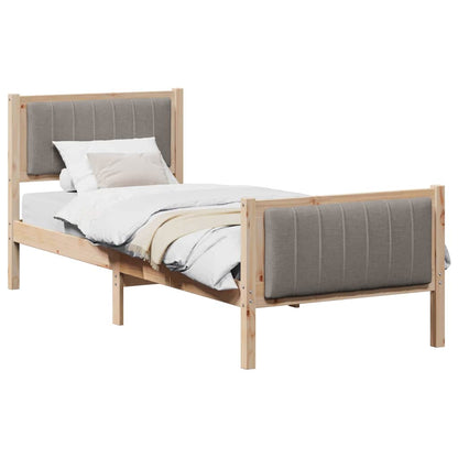 Struttura del Letto con testiera Marrone e taupe 75 x 190 cm | homemem39