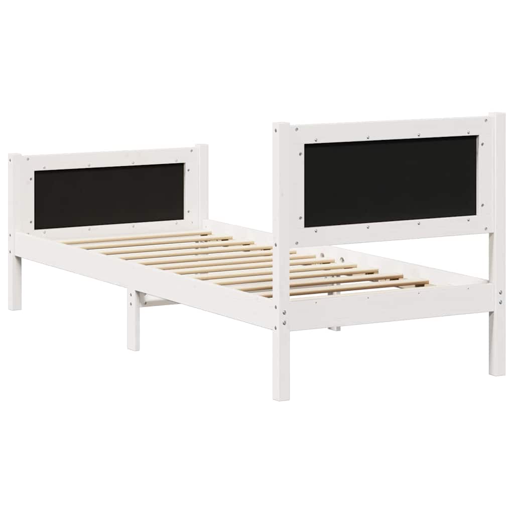Struttura del Letto Bianco e grigio chiaro 75 x 190 cm | homemem39