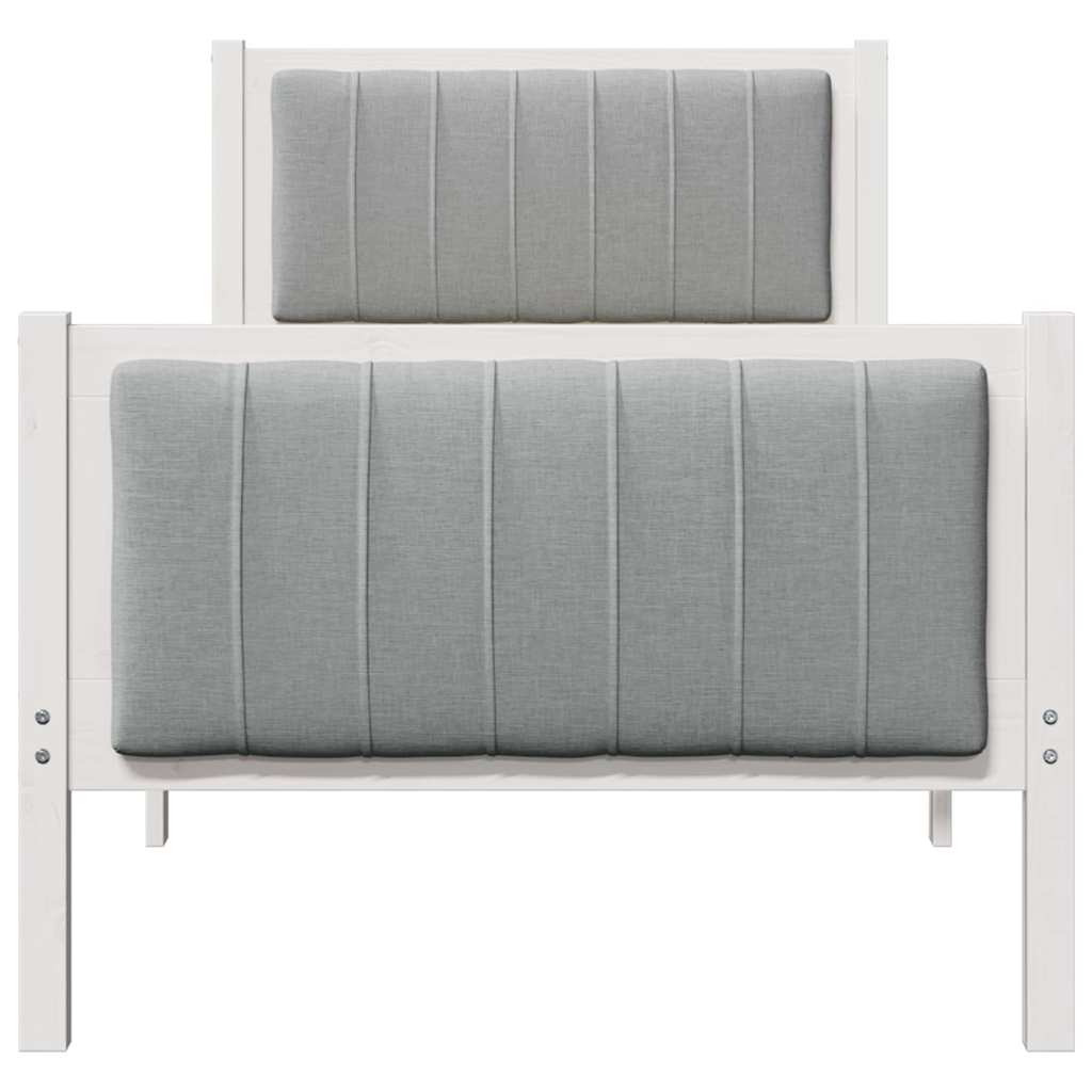 Struttura del Letto Bianco e grigio chiaro 75 x 190 cm | homemem39