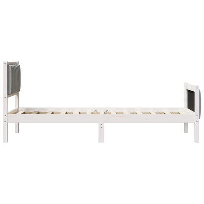 Struttura del Letto Bianco e grigio chiaro 75 x 190 cm | homemem39