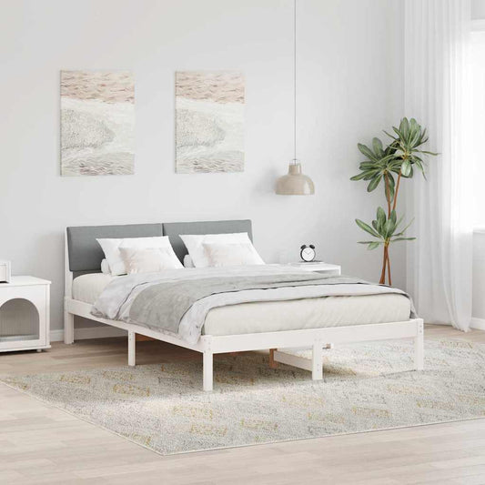 Struttura del Letto Bianco e grigio chiaro 140 x 200 cm | homemem39