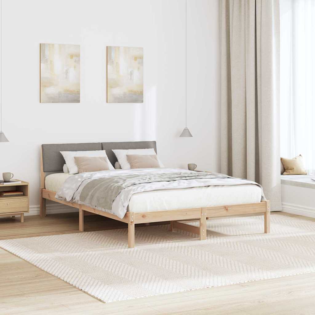 Struttura del Letto con testiera Marrone e taupe 135 x 190 cm | homemem39
