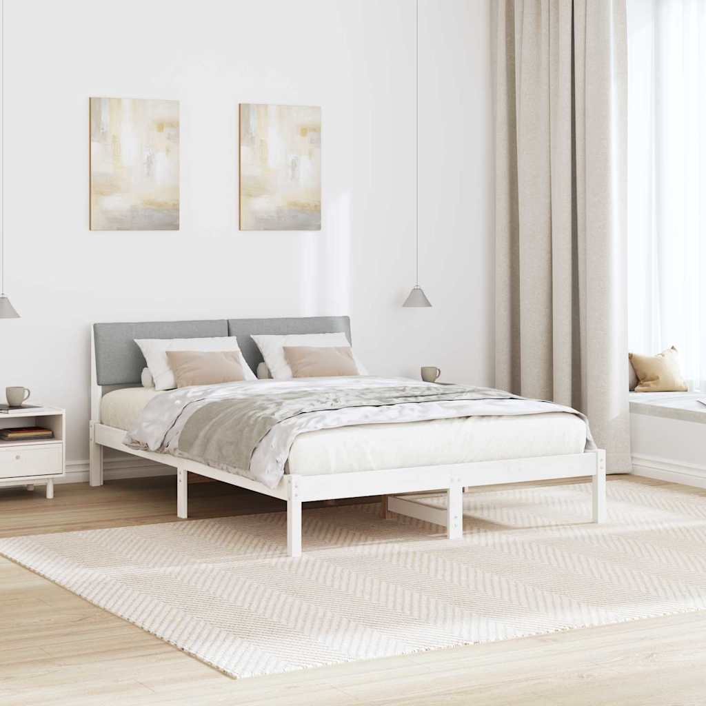 Struttura del Letto Bianco e grigio chiaro 135 x 190 cm | homemem39