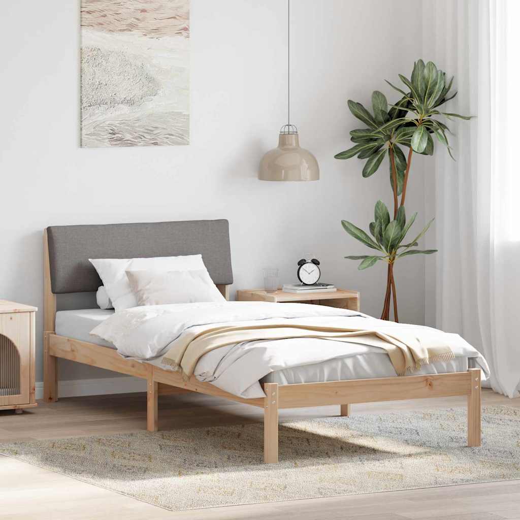 Struttura del Letto con testiera Marrone e taupe 100 x 200 cm | homemem39
