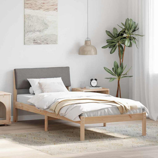 Struttura del Letto con testiera Marrone e taupe 100 x 200 cm | homemem39