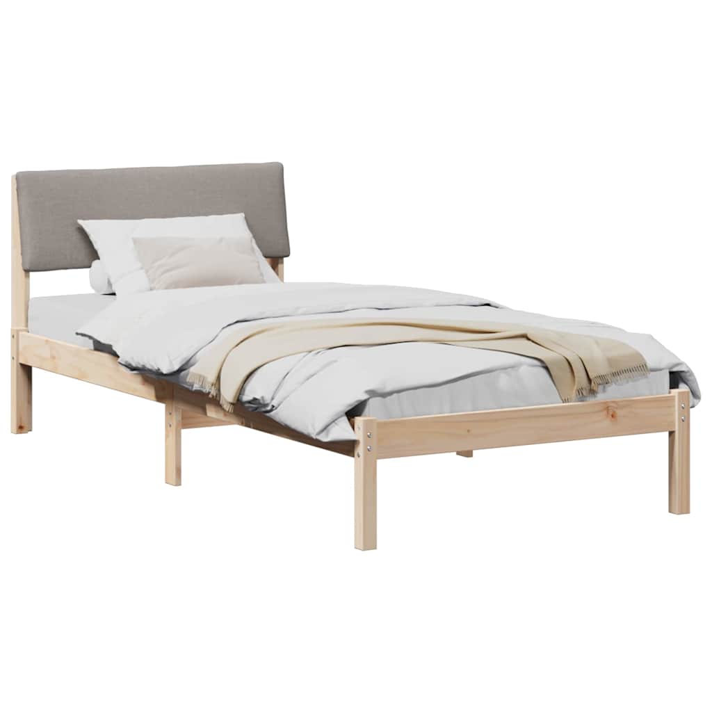 Struttura del Letto con testiera Marrone e taupe 100 x 200 cm | homemem39