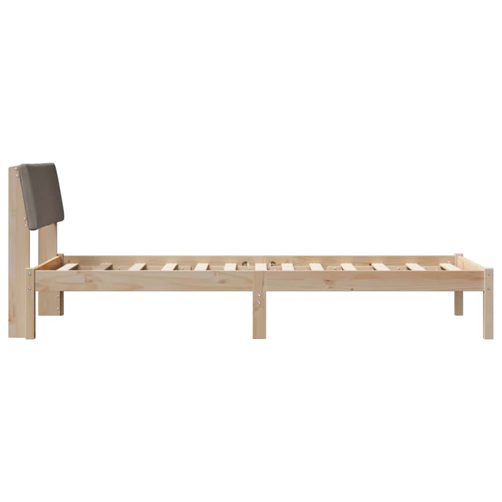 Struttura del Letto con testiera Marrone e taupe 100 x 200 cm | homemem39