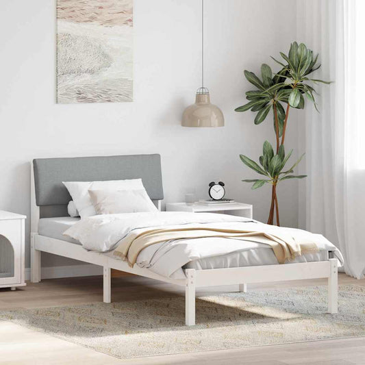 Struttura del Letto Bianco e grigio chiaro 100 x 200 cm | homemem39