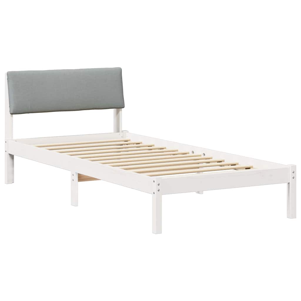 Struttura del Letto Bianco e grigio chiaro 100 x 200 cm | homemem39