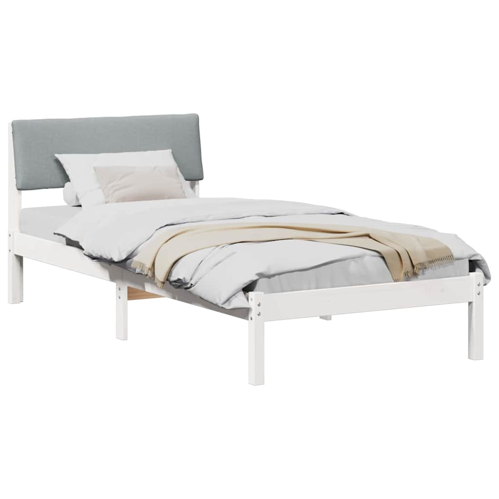 Struttura del Letto Bianco e grigio chiaro 100 x 200 cm | homemem39