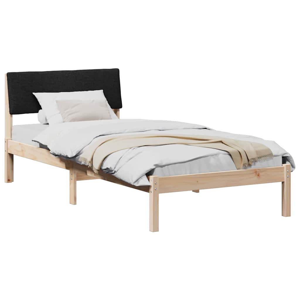 Struttura del Letto con testiera Marrone e nero 90 x 200 cm | homemem39