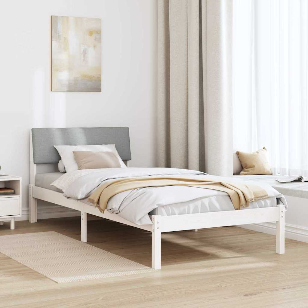 Struttura del Letto Bianco e grigio chiaro 90 x 200 cm | homemem39
