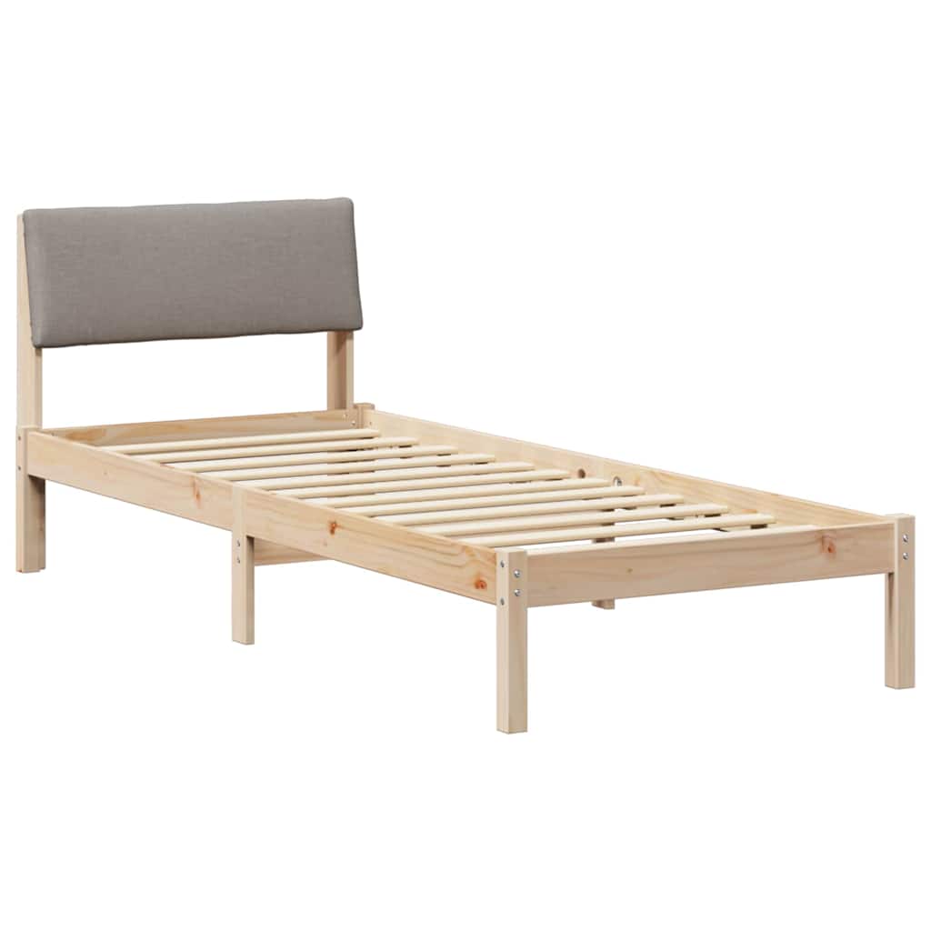 Struttura del Letto con testiera Marrone e taupe 80 x 200 cm | homemem39
