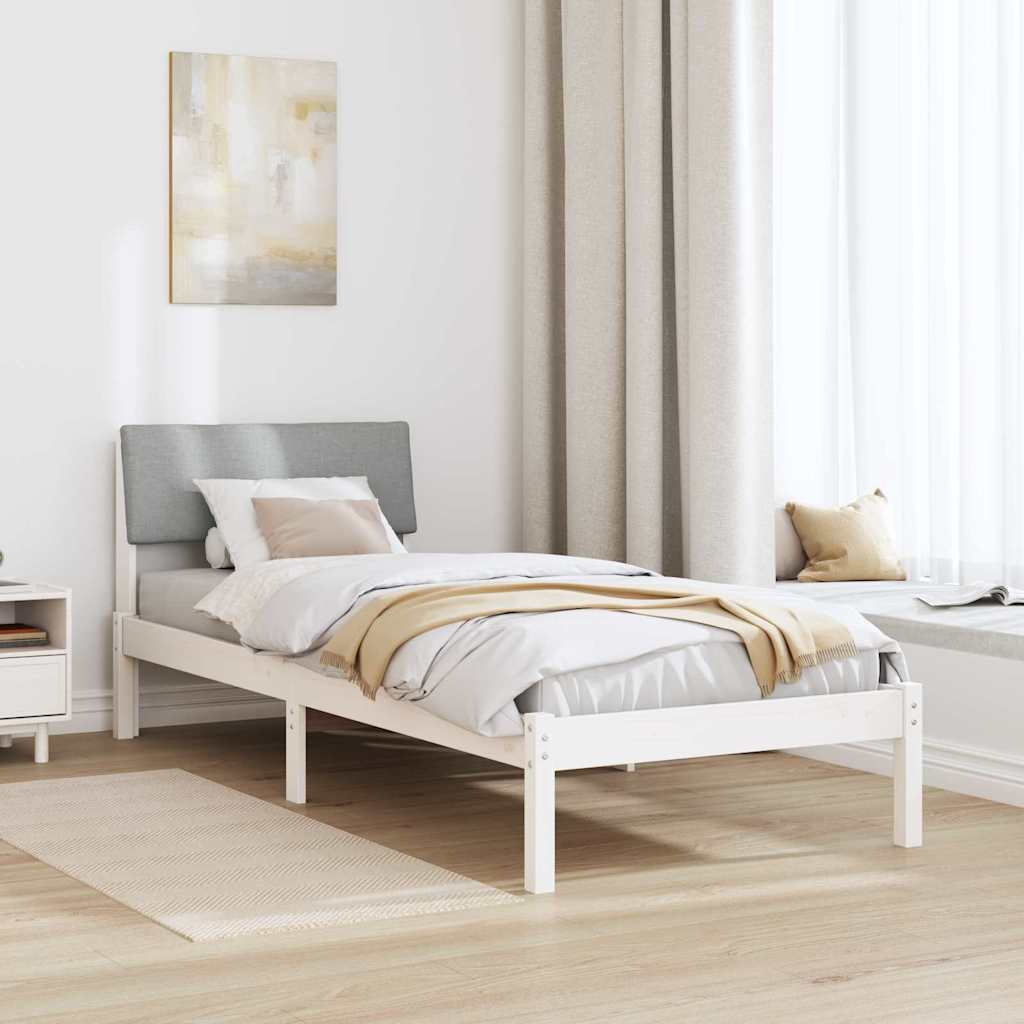 Struttura del Letto Bianco e grigio chiaro 80 x 200 cm | homemem39