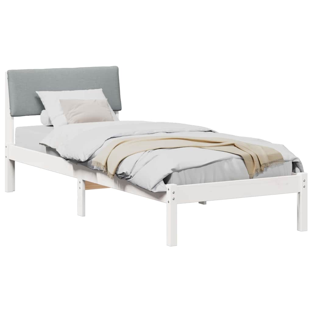 Struttura del Letto Bianco e grigio chiaro 80 x 200 cm | homemem39