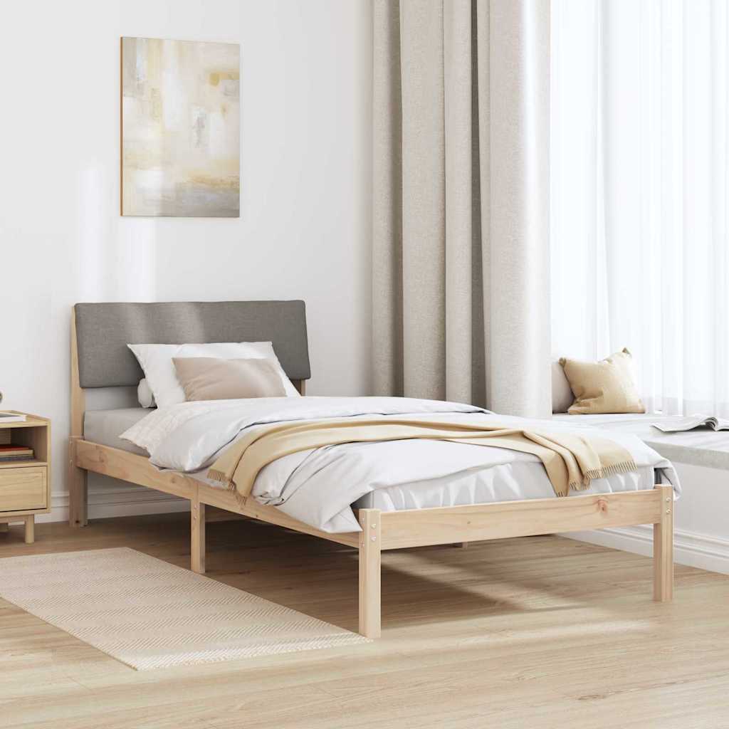 Struttura del Letto con testiera Marrone e taupe 90 x 190 cm | homemem39