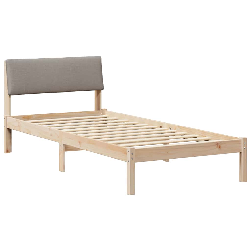 Struttura del Letto con testiera Marrone e taupe 90 x 190 cm | homemem39