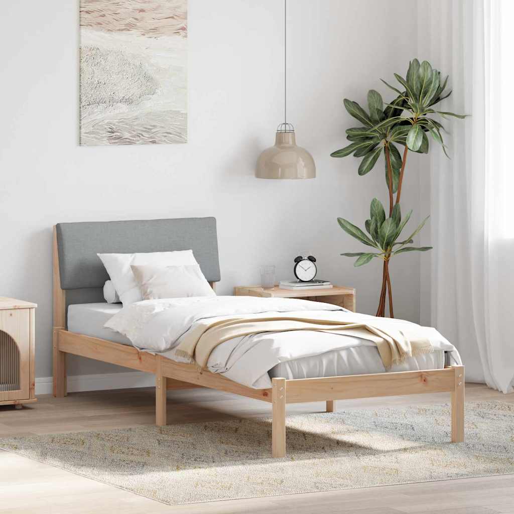 Struttura del Letto Marrone e grigio chiaro 75 x 190 cm | homemem39