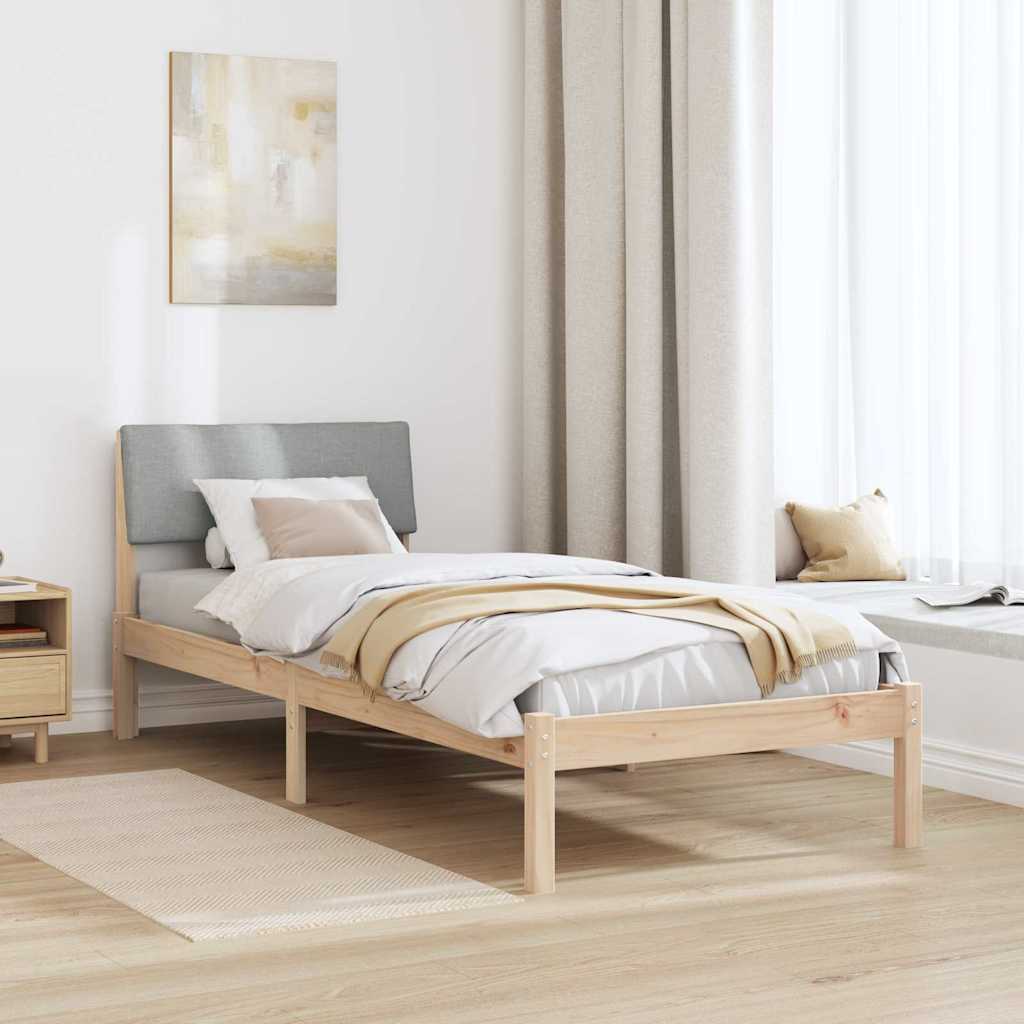 Struttura del Letto Marrone e grigio chiaro 75 x 190 cm | homemem39