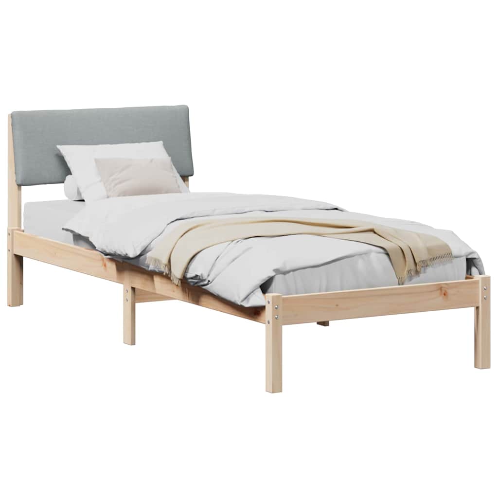 Struttura del Letto Marrone e grigio chiaro 75 x 190 cm | homemem39