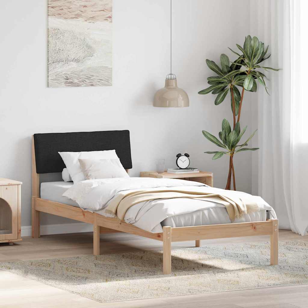 Struttura del Letto con testiera Marrone e nero 75 x 190 cm | homemem39