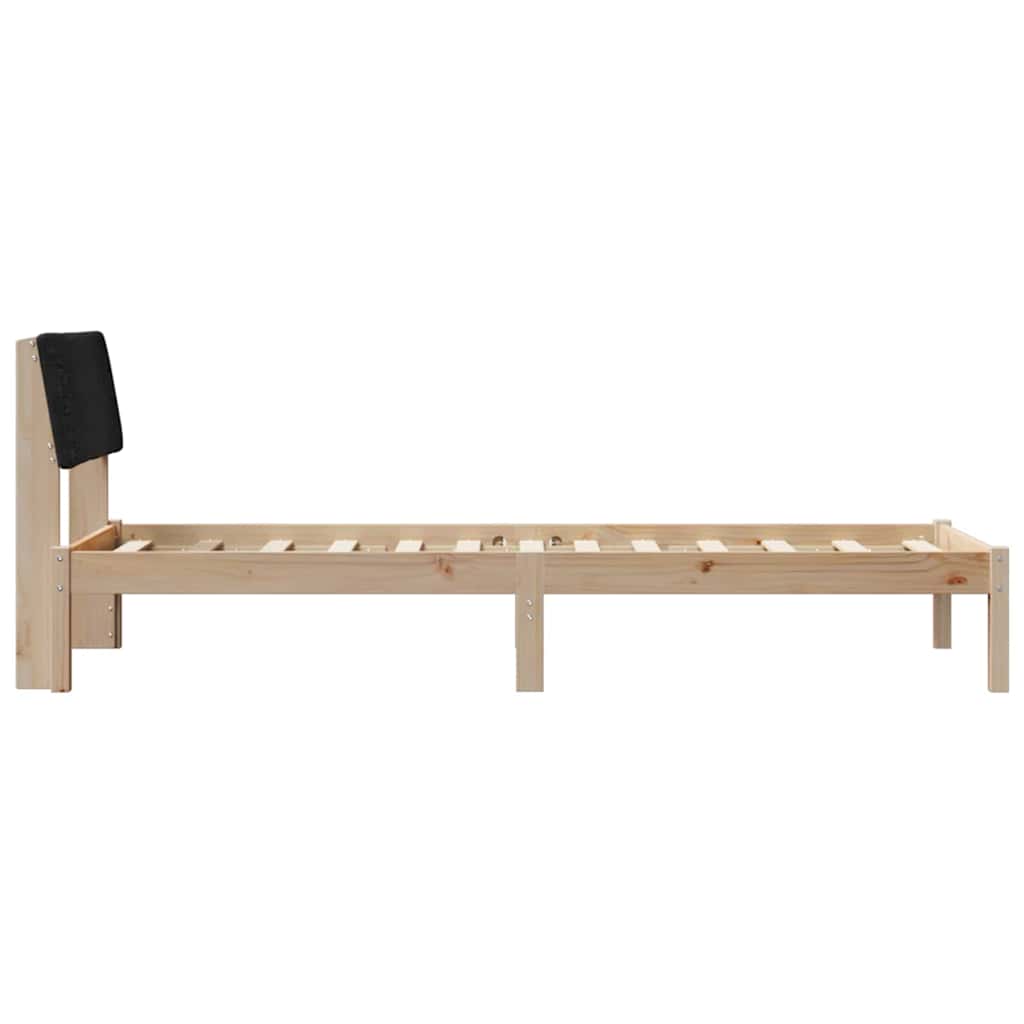 Struttura del Letto con testiera Marrone e nero 75 x 190 cm | homemem39