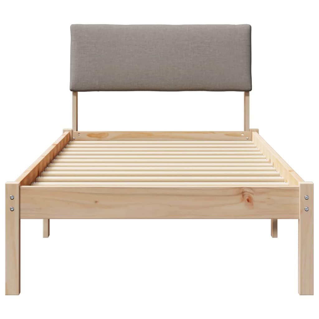 Struttura del Letto con testiera Marrone e taupe 75 x 190 cm | homemem39