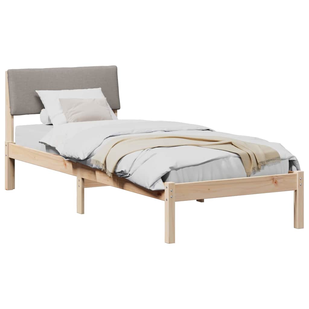 Struttura del Letto con testiera Marrone e taupe 75 x 190 cm | homemem39