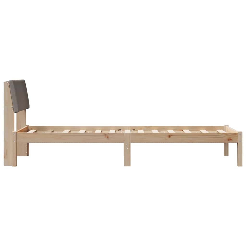 Struttura del Letto con testiera Marrone e taupe 75 x 190 cm | homemem39