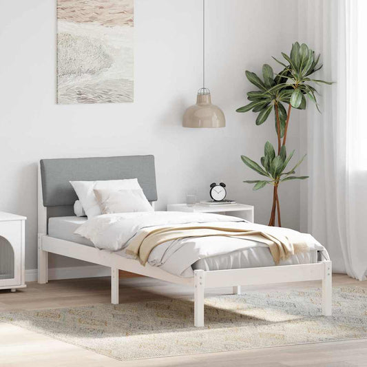 Struttura del Letto Bianco e grigio chiaro 75 x 190 cm | homemem39