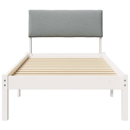 Struttura del Letto Bianco e grigio chiaro 75 x 190 cm | homemem39