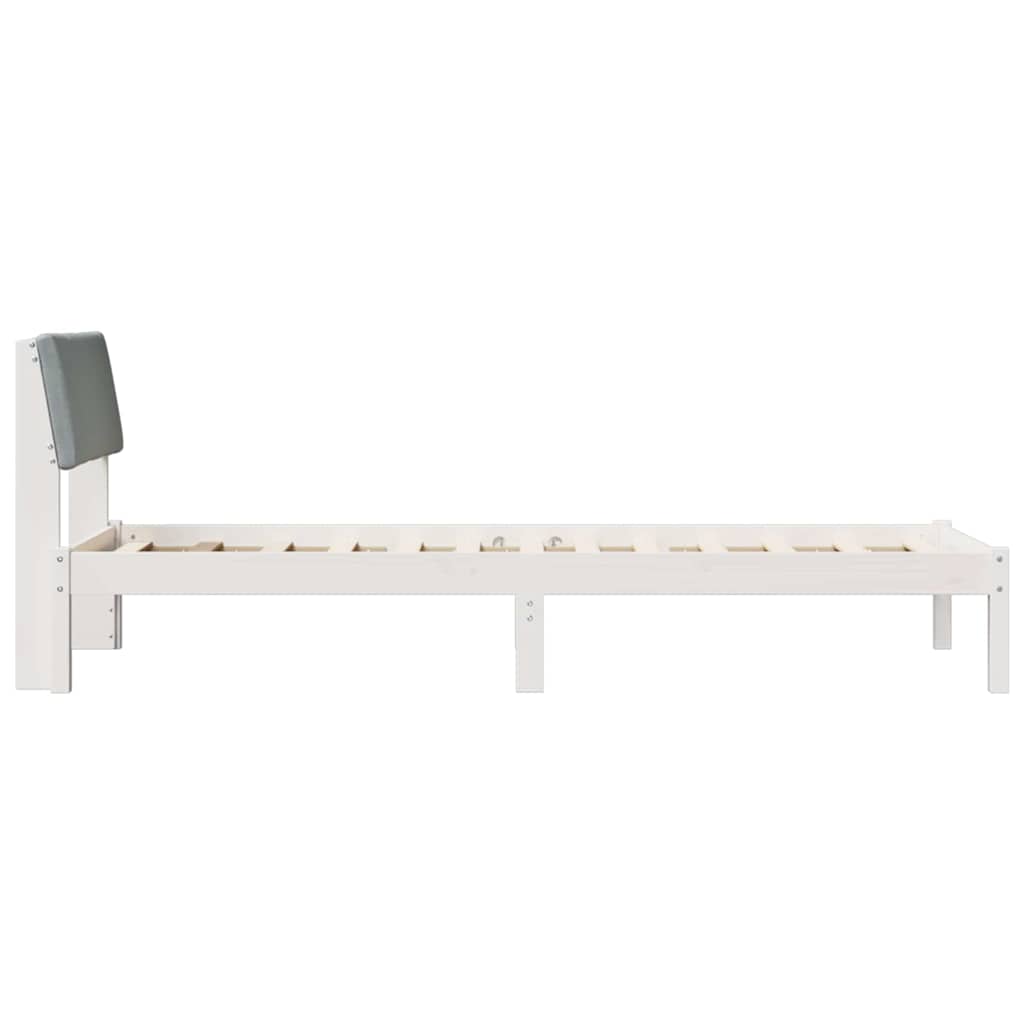 Struttura del Letto Bianco e grigio chiaro 75 x 190 cm | homemem39