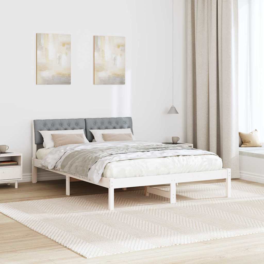 Struttura del Letto Bianco e grigio chiaro 160 x 200 cm | homemem39