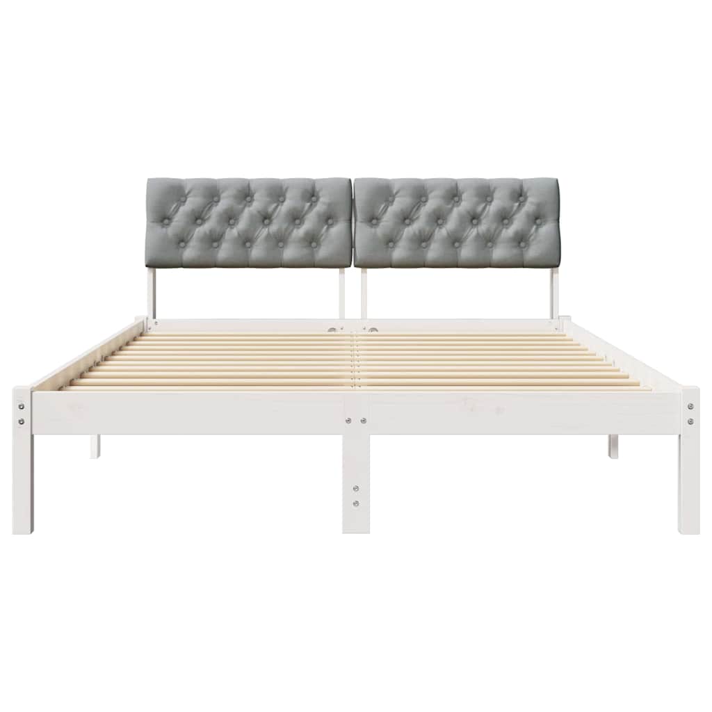 Struttura del Letto Bianco e grigio chiaro 160 x 200 cm | homemem39