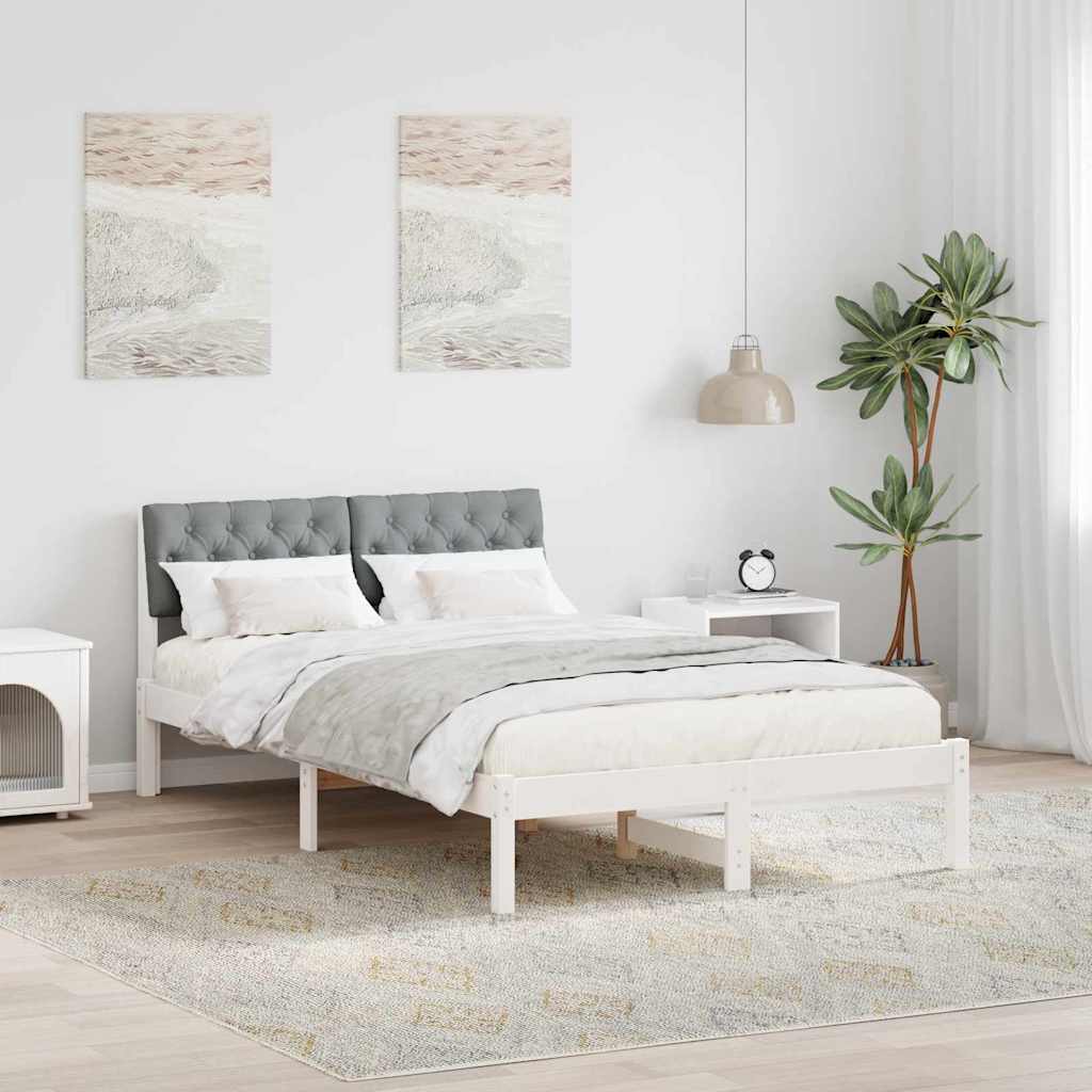 Struttura del Letto Bianco e grigio chiaro 120 x 200 cm | homemem39