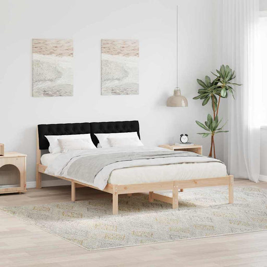 Struttura del Letto con testiera Marrone e nero 140 x 190 cm | homemem39