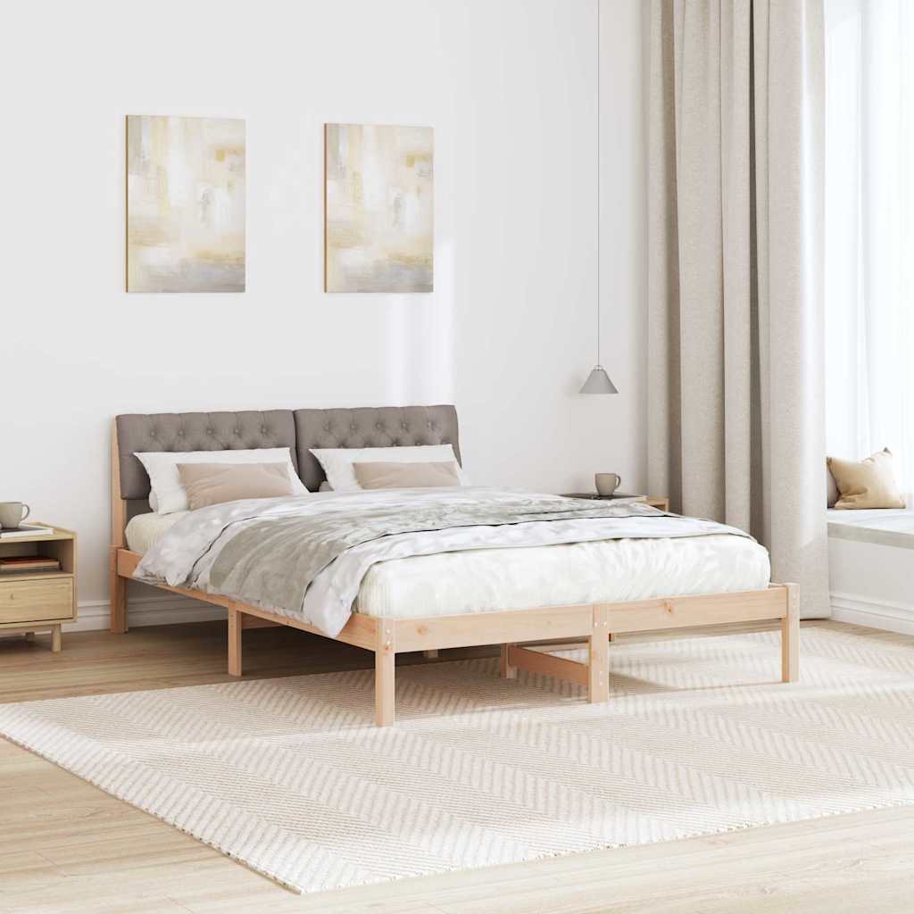 Struttura del Letto con testiera Marrone e taupe 140 x 190 cm | homemem39