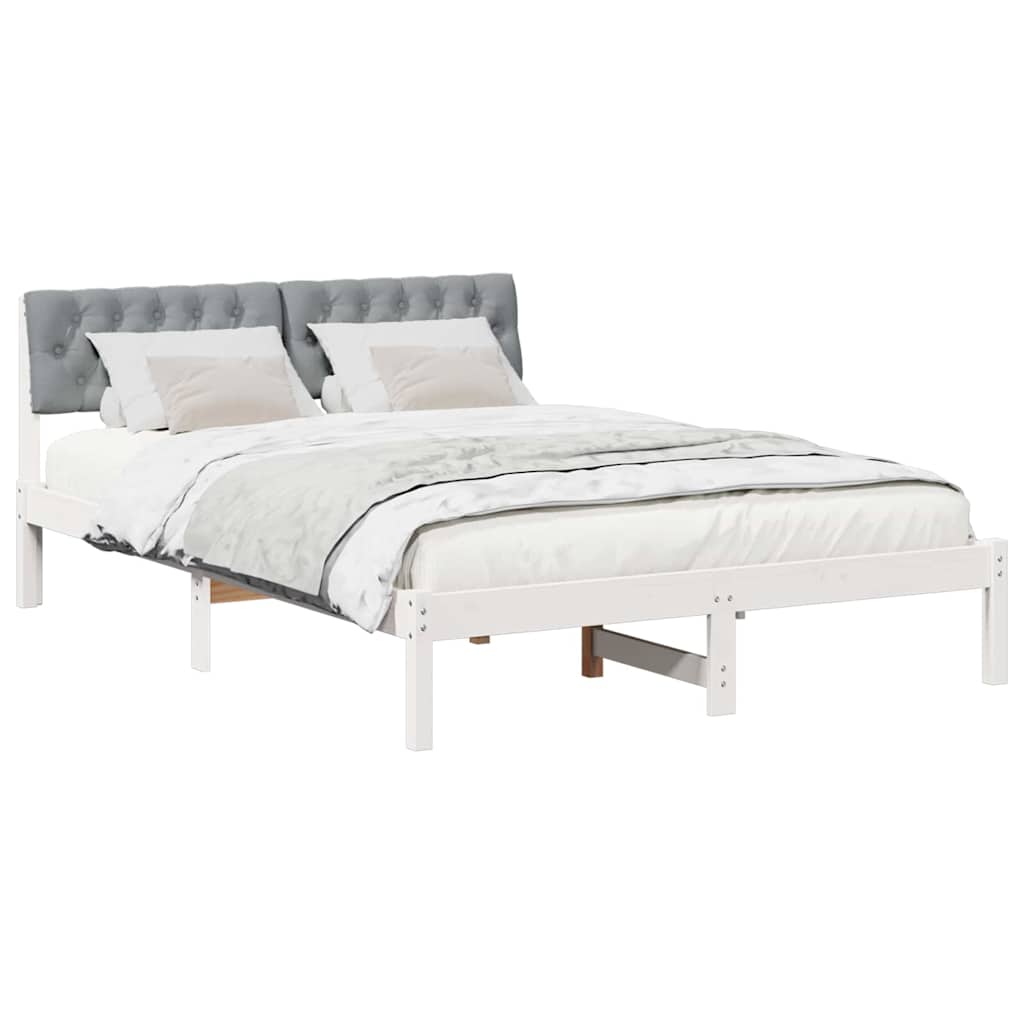 Struttura del Letto Bianco e grigio chiaro 140 x 190 cm | homemem39