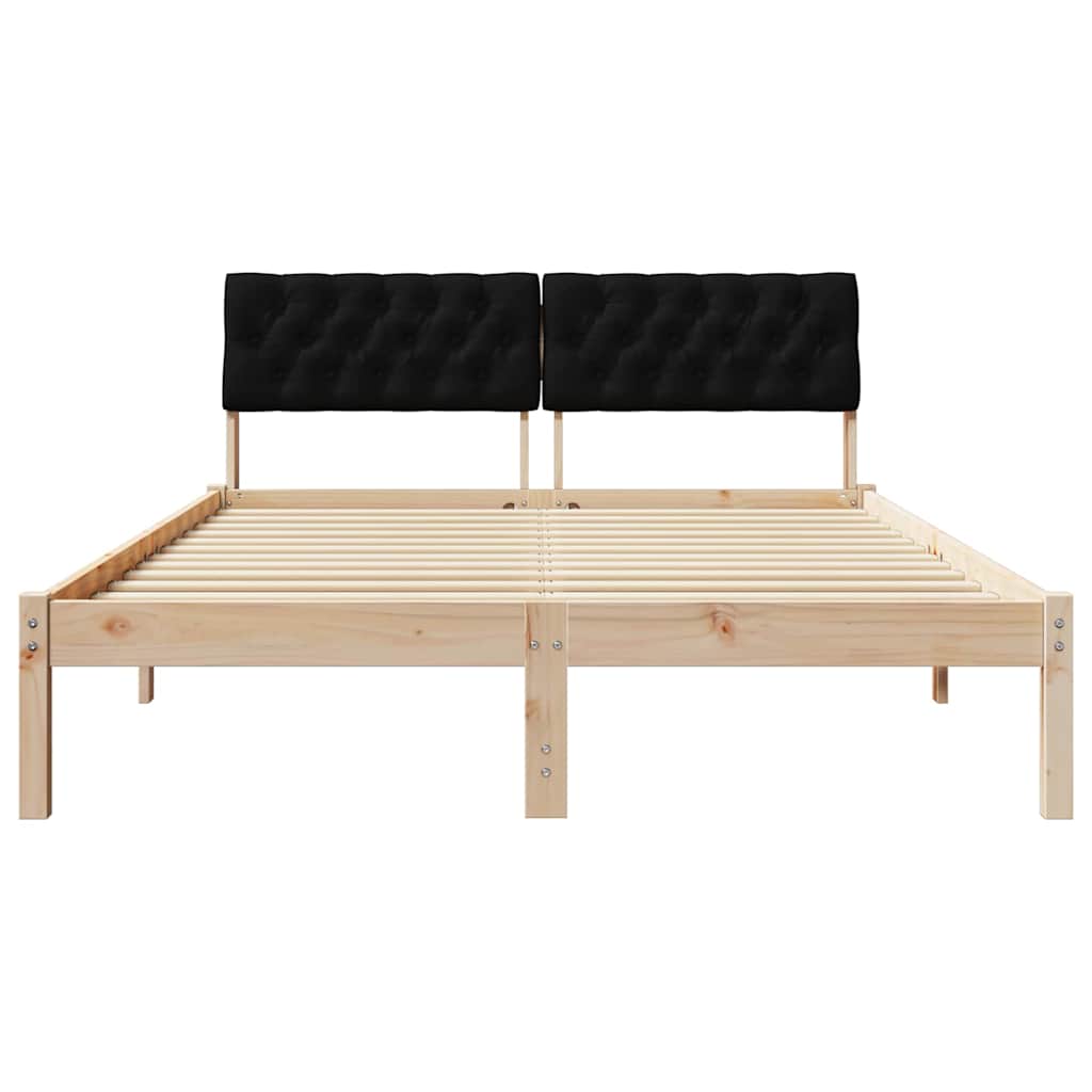 Struttura del Letto con testiera Marrone e nero 135 x 190 cm | homemem39