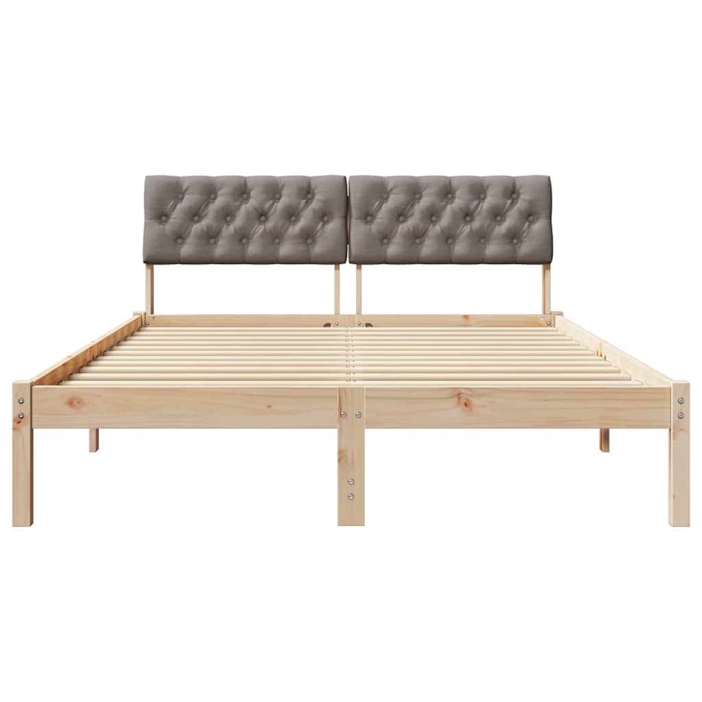 Struttura del Letto con testiera Marrone e taupe 135 x 190 cm | homemem39