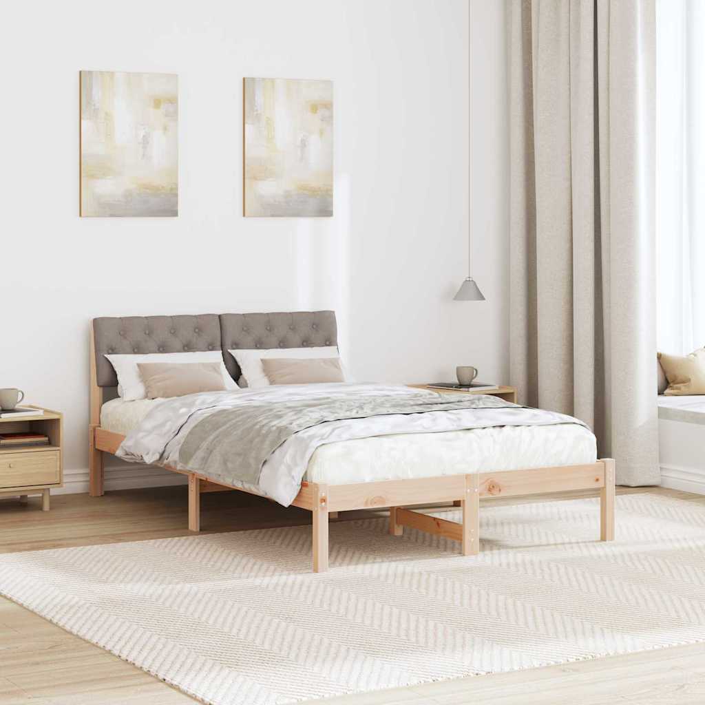 Struttura del Letto con testiera Marrone e taupe 120 x 190 cm | homemem39