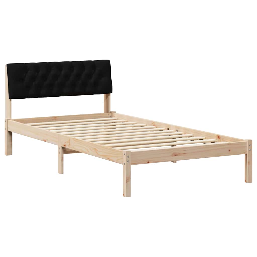 Struttura del Letto con testiera Marrone e nero 100 x 200 cm | homemem39