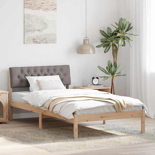 Struttura del Letto con testiera Marrone e taupe 100 x 200 cm | homemem39