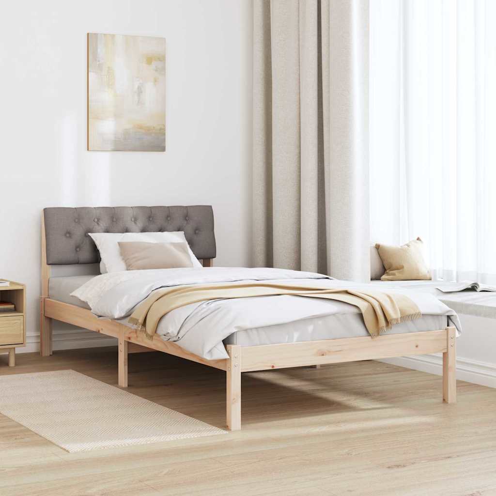 Struttura del Letto con testiera Marrone e taupe 100 x 200 cm | homemem39