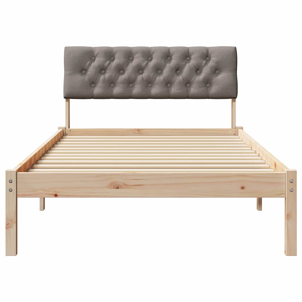 Struttura del Letto con testiera Marrone e taupe 100 x 200 cm | homemem39