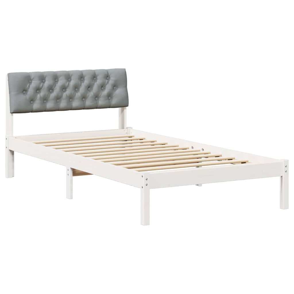 Struttura del Letto Bianco e grigio chiaro 100 x 200 cm | homemem39